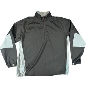Zero Restriction Tour Series Mens Large Black Grey Quarter Zip Golf Windbreaker